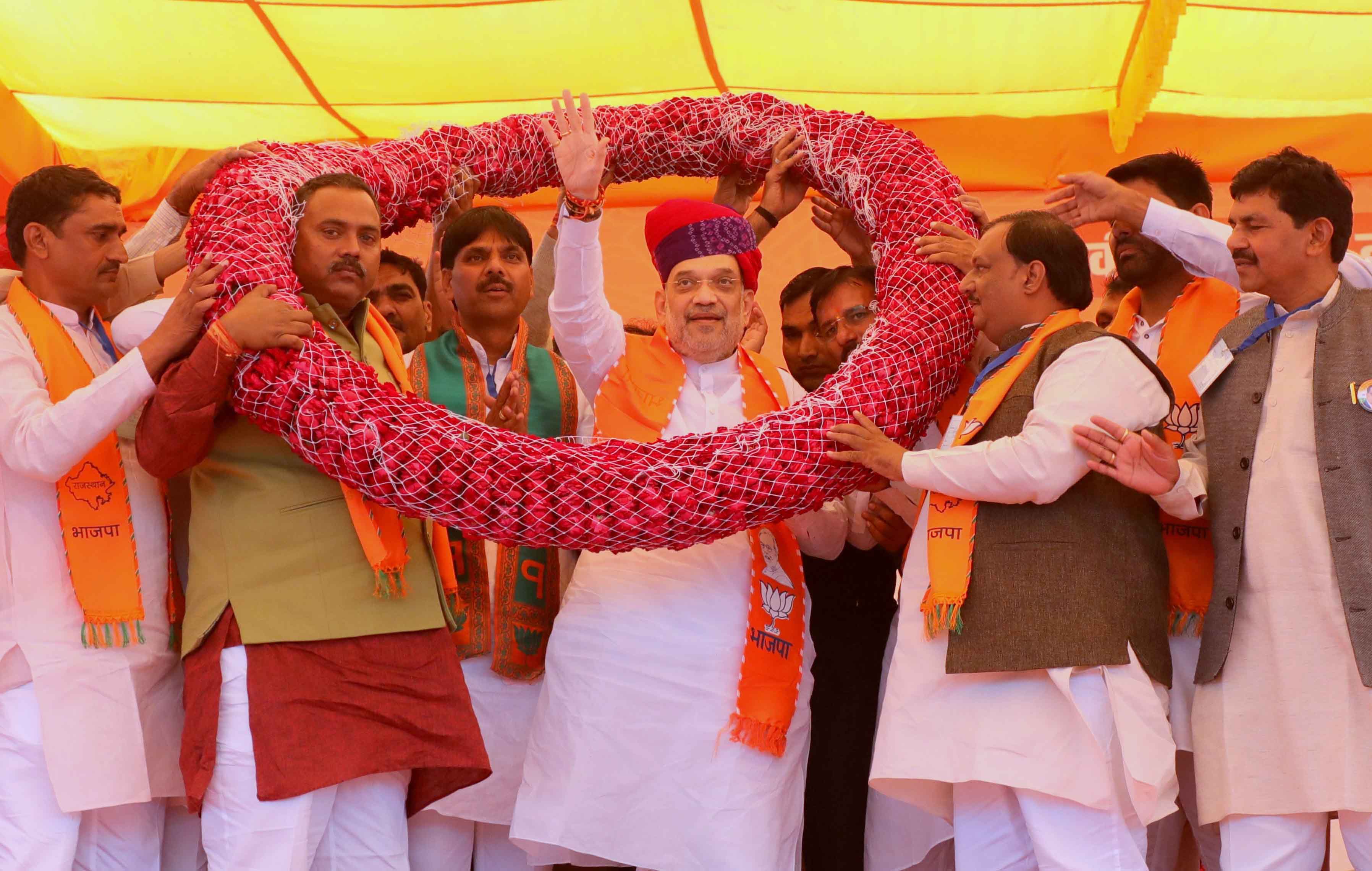 Hon'ble Union Home Minister and Minister of Cooperation Shri Amit Shah addressing public meetings in Rajasthan