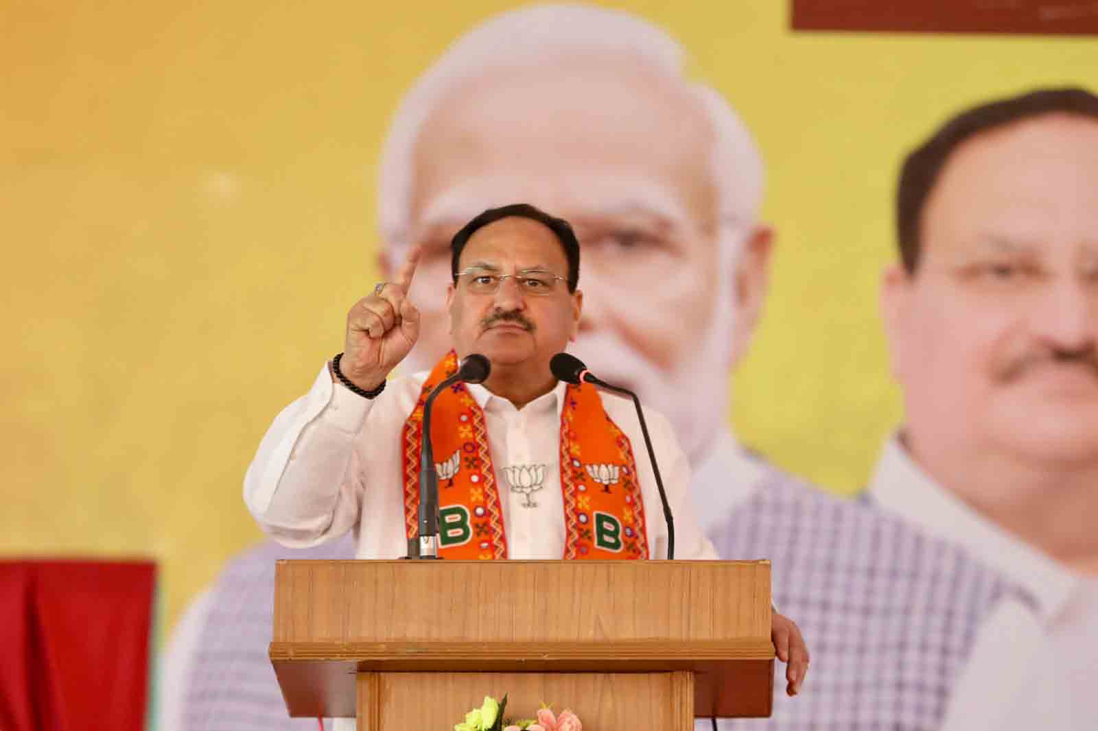 BJP National President Shir J.P. Nadda addressing a public rally at Joli Bagan Ground, 67-Burwan AC, Berhampore (West Bengal)