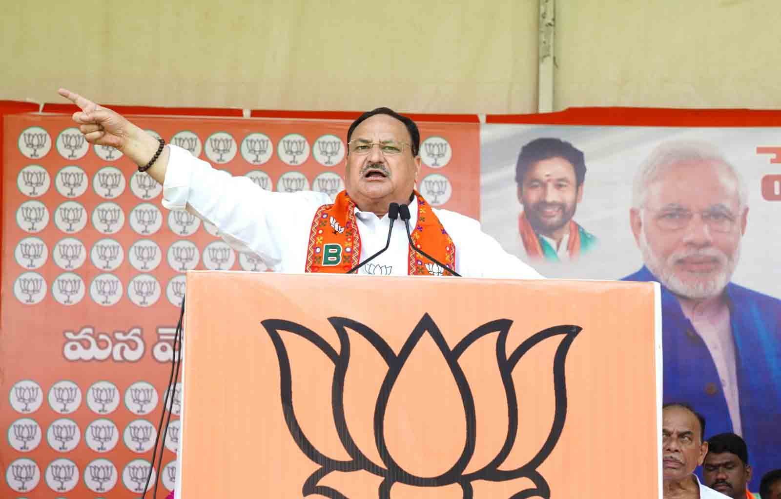 BJP National President Shri J.P. Nadda addressing a public rally at Junior College Ground, Near Govt. Hospital, Peddapalli (Telangana)