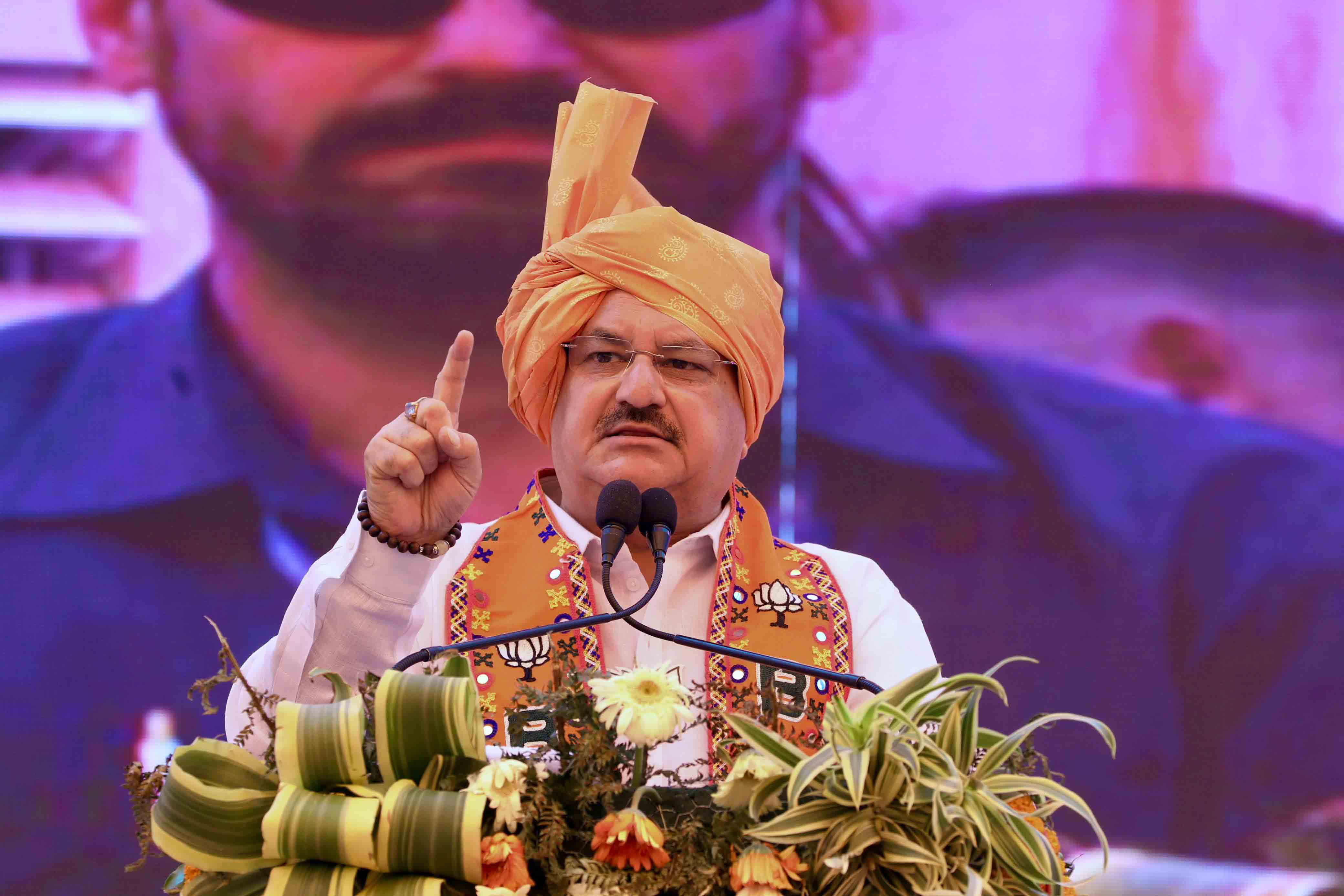 BJP National President Shri J.P. Nadda addressing a public rally at Ram Leela Ground, Chandana Gate, Kaithal, Kurukshetra (Haryana)