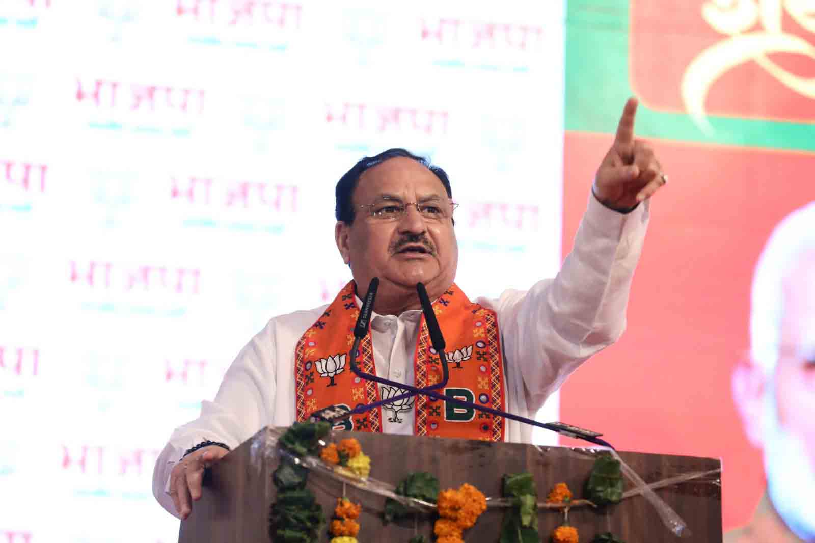 BJP National President Shri J.P. Nadda while addressing a public rally in Gondia (Maharashtra)