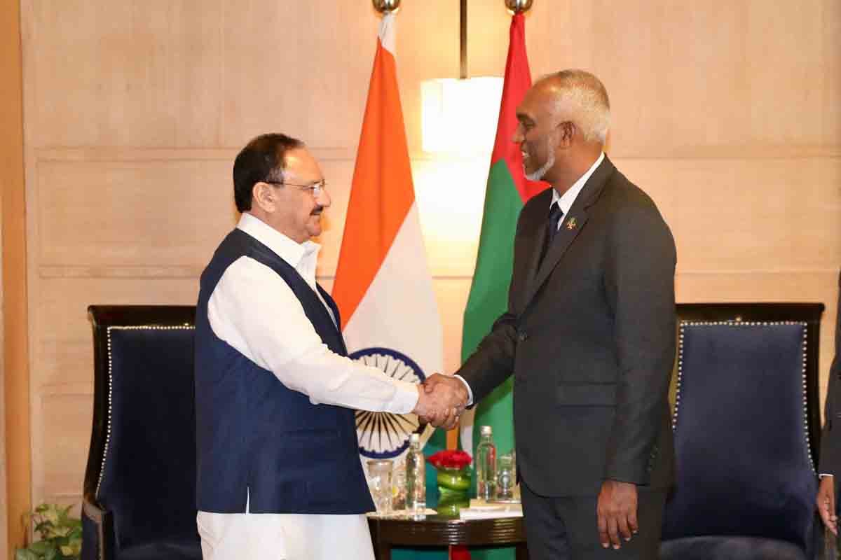 BJP National President Shri JP Nadda met and interacted with Maldivian President Dr. Mohamed Muizzu in New Delhi under the 'Know BJP' initiative.