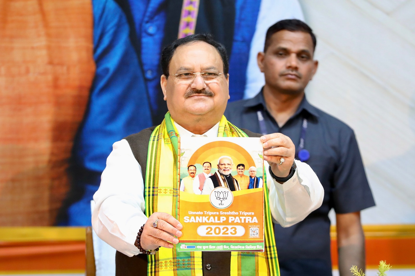 Hon'ble BJP National President Shri J.P. Nadda while releasing "Sankalp Patra" of BJP for Tripura Assembly Elections