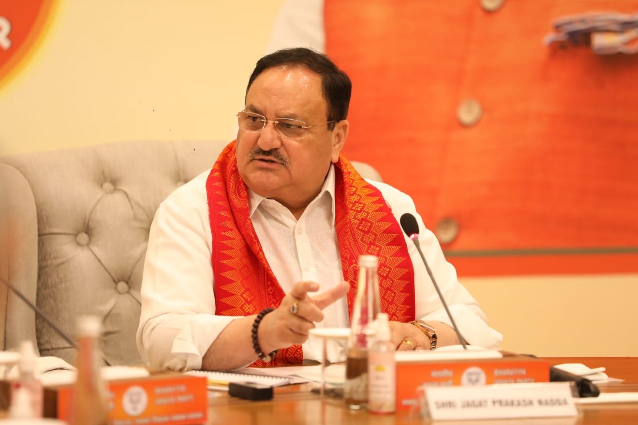 BJP National President Shri J.P. Nadda interacting with a group of Head of Missions (Ambassadors/High Commissioners) to India (3rd Phase) at BJP HQ, 6A DDU Marg, New Delhi.