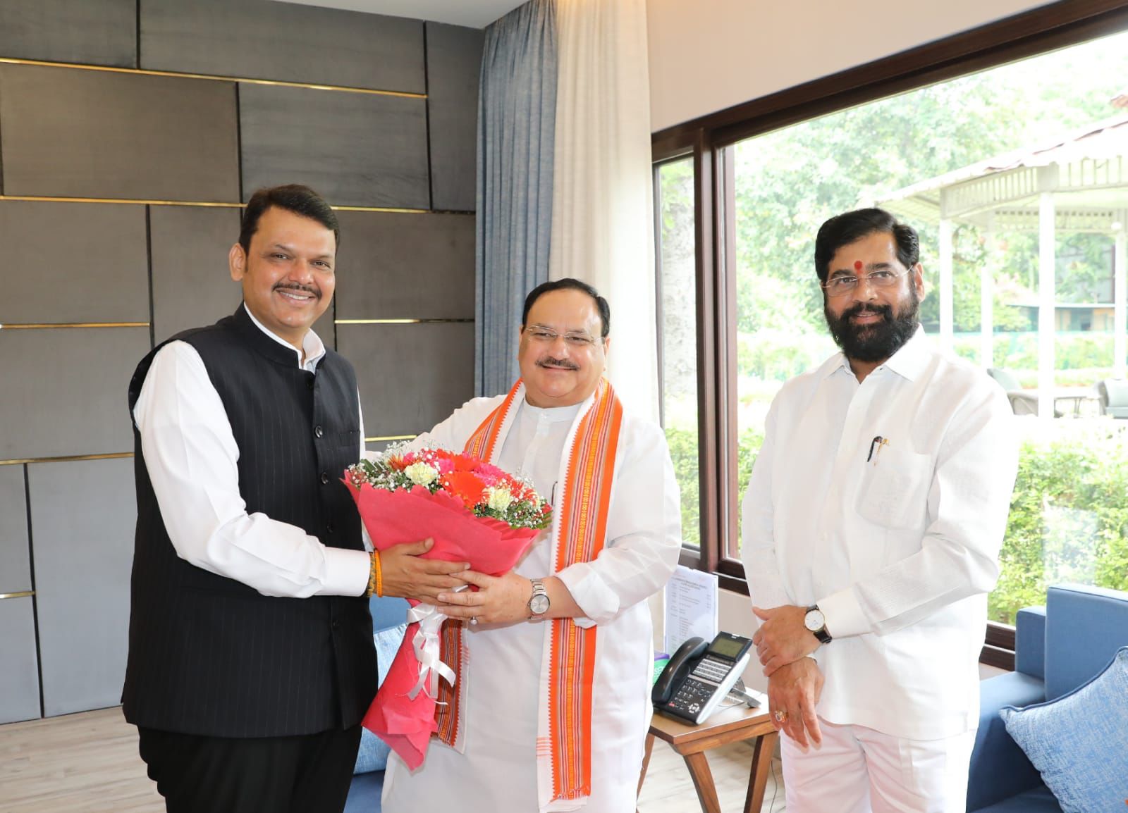 Chief Minister of Maharashtra Shri Eknath Shinde & Deputy Chief MinisterShri Devendra Fadnavis called on Hon'ble BJP National President Shri J.P. Naddain New Delhi