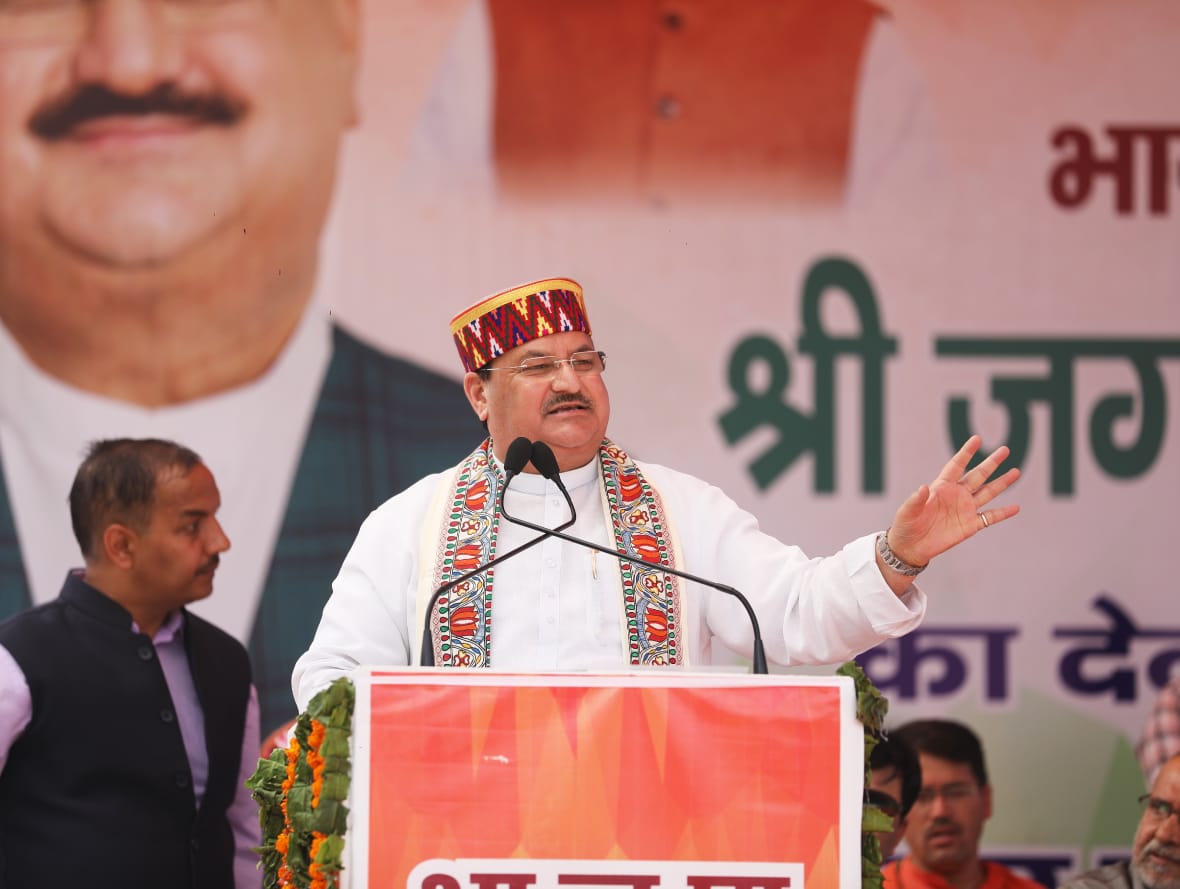 BJP National President Shri J.P. Nadda addressing a public meeting at Dhalpur Ground, Kullu (Himachal Pradesh)