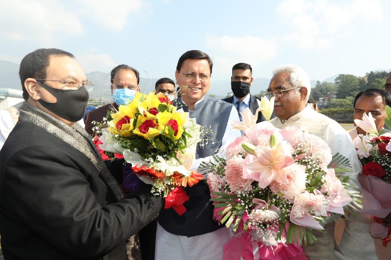 Photographs : Grand welcome of Hon'ble BJP National President Shri J.P. Nadda on arrival in Dehradun (Uttarakhand)