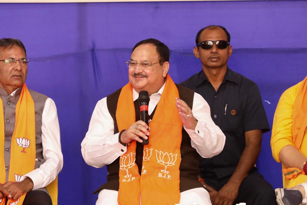 Hon’ble BJP National President Shri J.P. Nadda addressing Karyakarta Samwad Baithak in Rajkot (Gujarat)