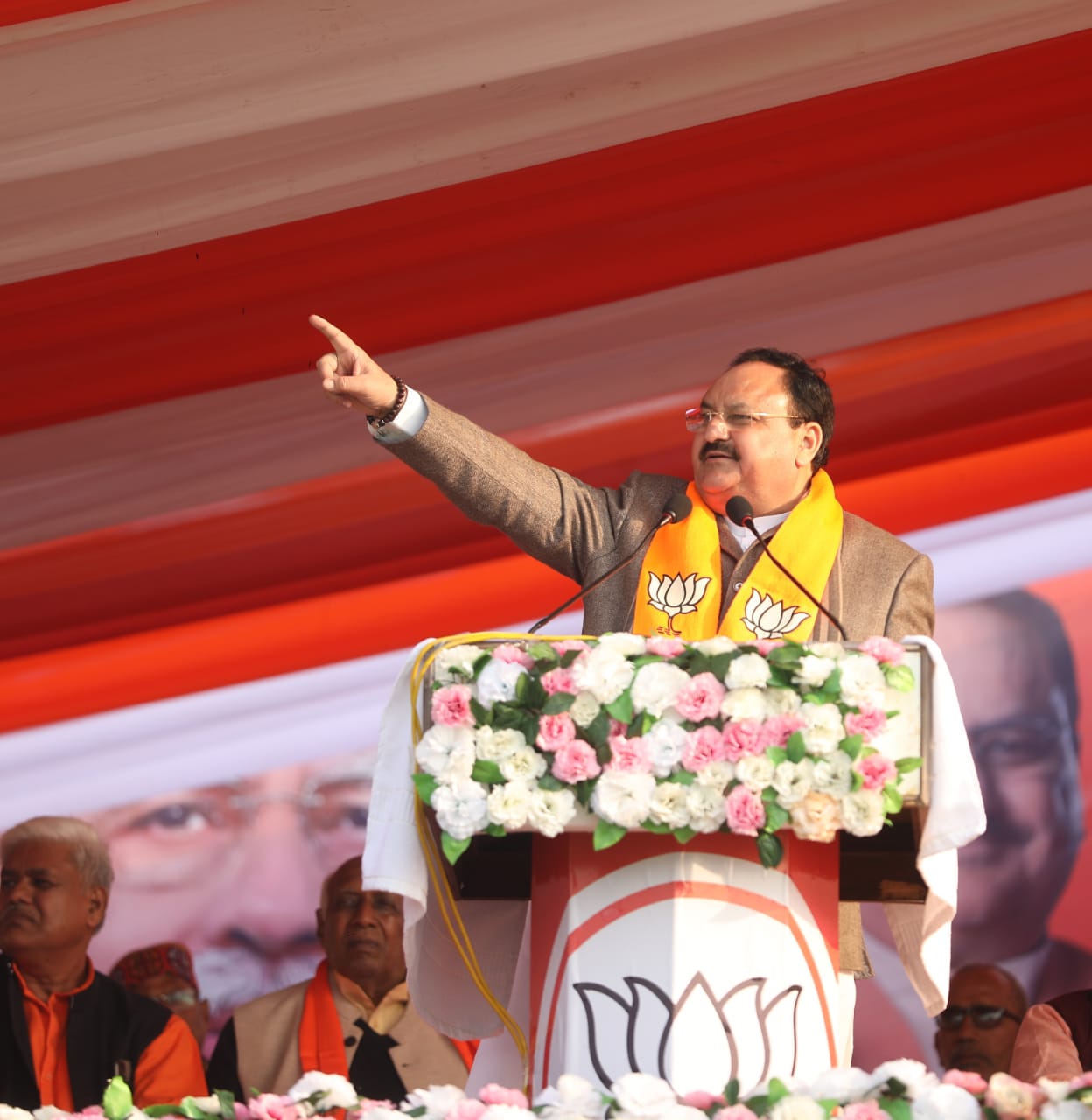 BJP National President Shri J.P. Nadda addressing a public meeting at Janta Inter College, Bharawan, Distt. Hardoi (Uttar Pradesh)