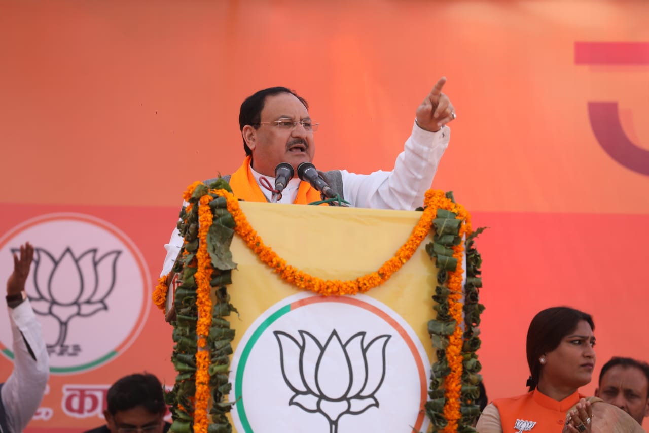 BJP National President Shri J.P. Nadda addressing a public meeting at Khurshid Club Ground, Sultanpur (U.P.)