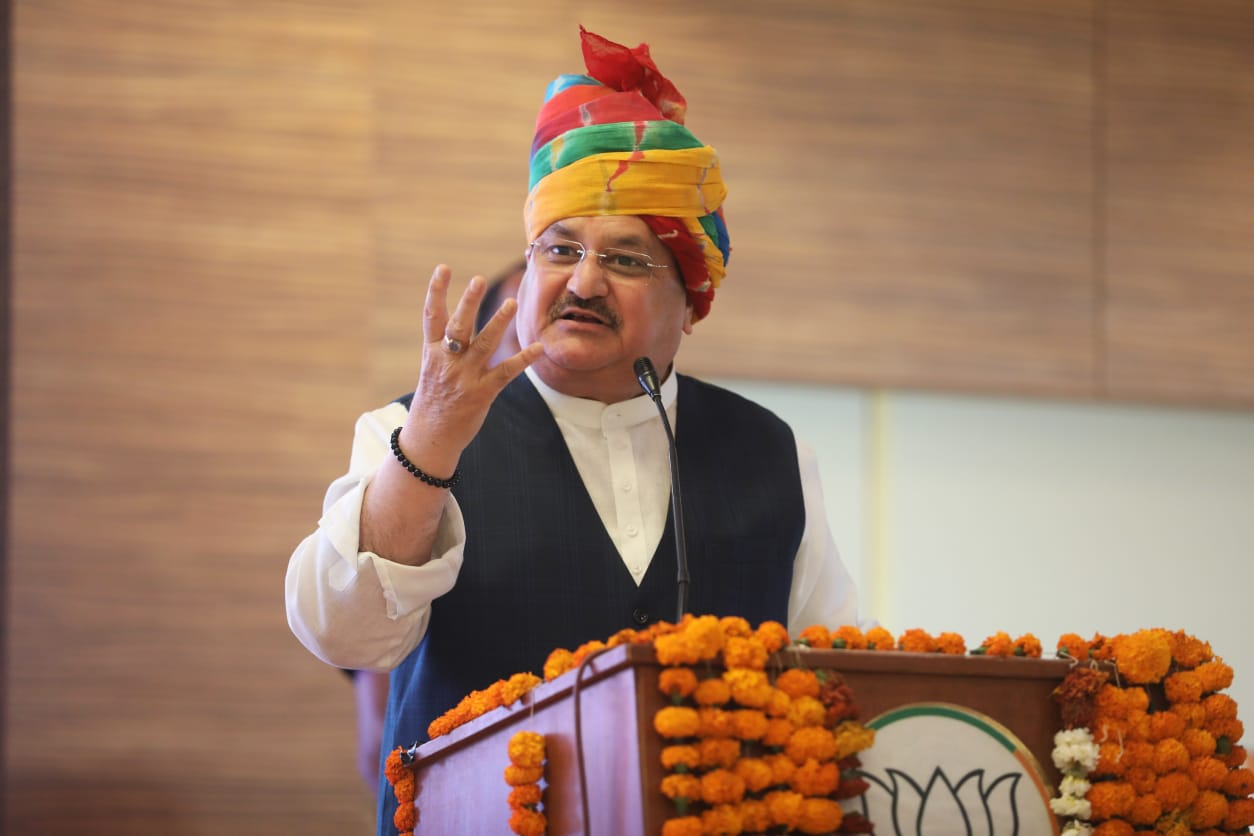 Hon'ble BJP National President Shri J.P. Nadda addressing ST Sammelan in Sawai Madhopur (Rajasthan)