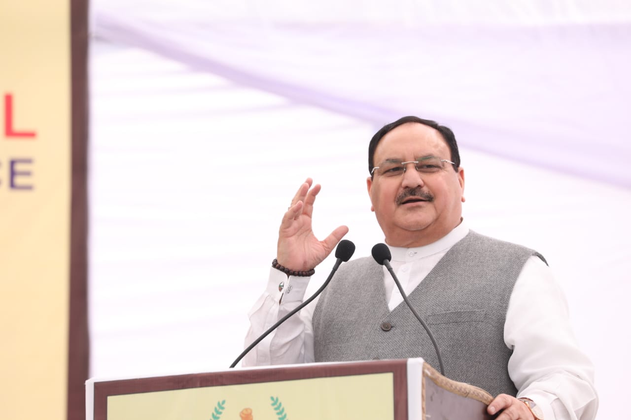 Hon'ble BJP National President Shri J.P. Nadda addressing "Sarthak Chaupal" on punyasmriti of Lt. Shri Bholanath Viz ji in Delhi