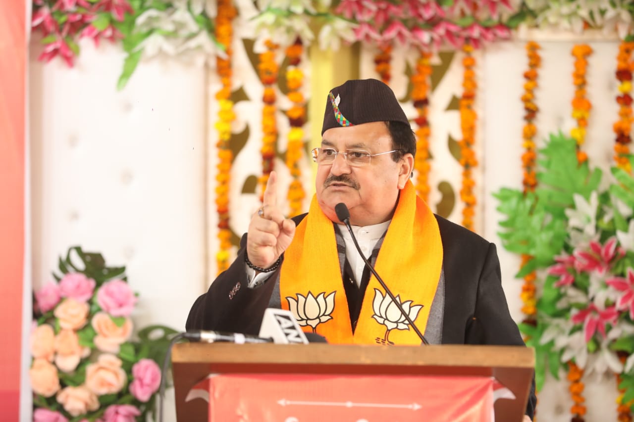 BJP National President Shri J.P. Nadda addressing a public meeting at Kotdwar (U'khand)