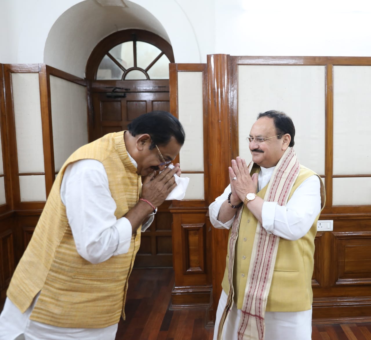 Odisha BJP State Office Bearers lead by State BJP President Shri Samir Mohanty called on Hon'bleBJP National President Shri J.P. Nadda in Parliament