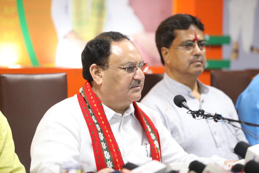 BJP National President Shri J.P. Nadda at Tripura BJP State Office, Agartala (Tripura)