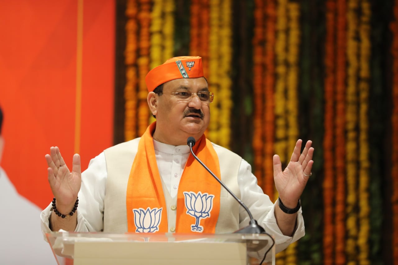 BJP National President Shri J.P. Nadda addressing Elected BJP Representatives (Gujarat) and State Election Committee members in Ahmedabad (Gujarat)