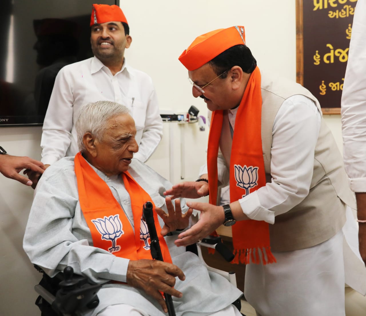 BJP National President Shri J.P. Nadda at "Shree Kamlam" State BJP Office, Koba, Gandhi Nagar (Gujarat)