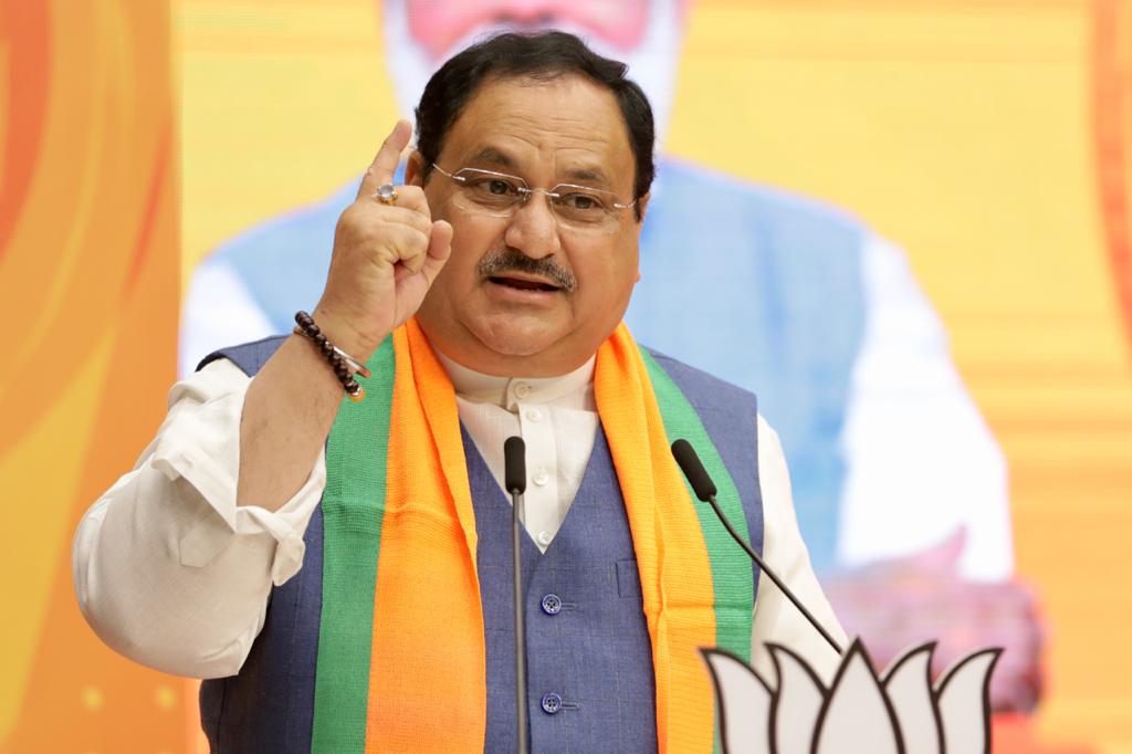  BJP National President Shri J.P. Nadda addressing party karyakartas and paid floral tributes to Pt. Deendayal Upadhyay & Dr. Shyama Prasad Mookerjee on the occasion of BJP's Sthapna Diwas