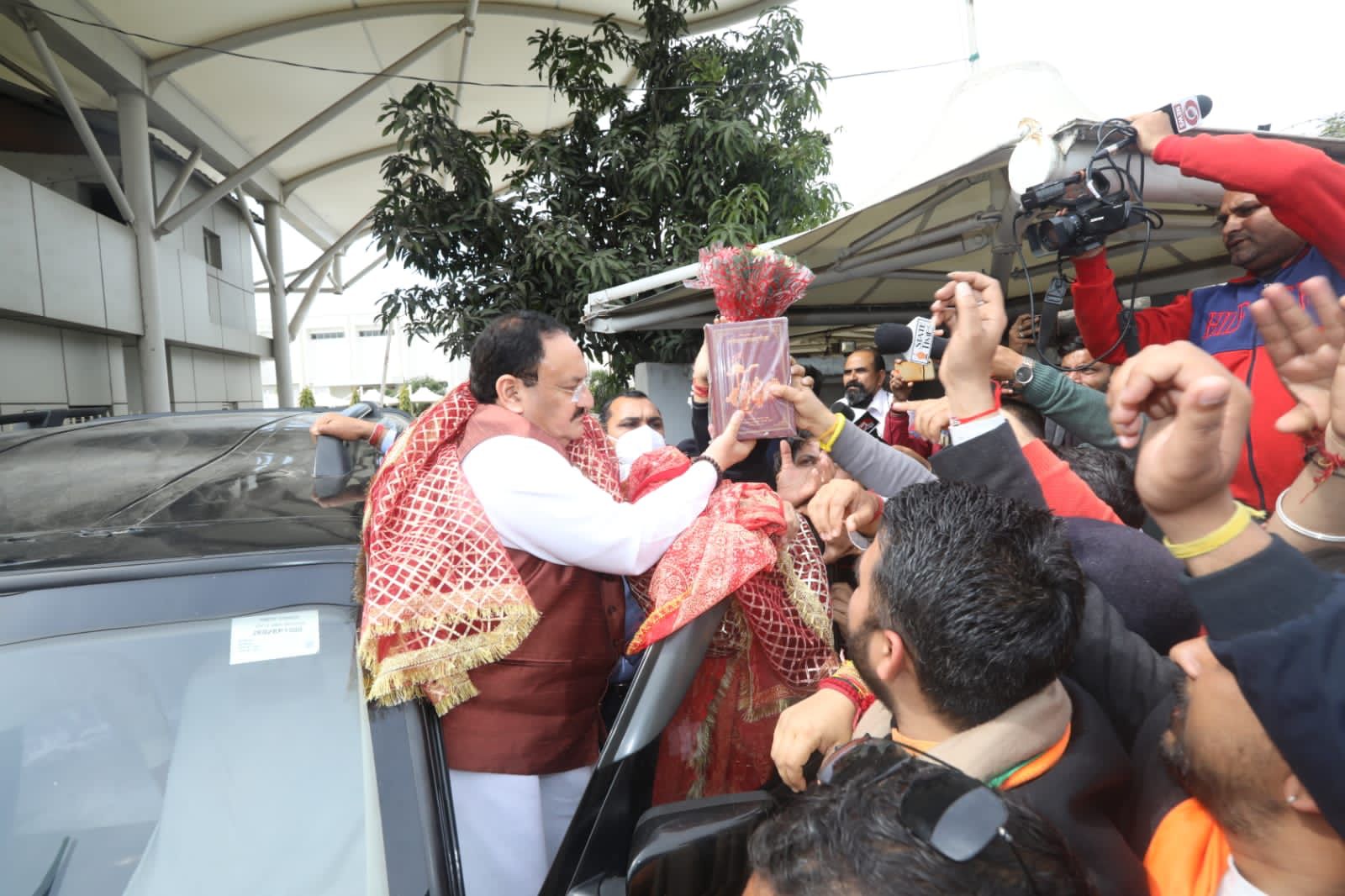 BJP National President Shri J.P. Nadda offered prayers at Mata Vaishno Devi in Jammu and Kashmir