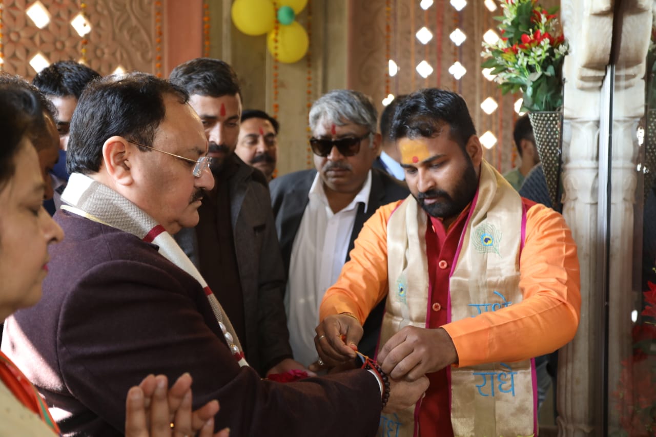 BJP National President Shri J.P. Nadda offered prayers at Baba Balraj Mandir, Balachaur (Punjab)