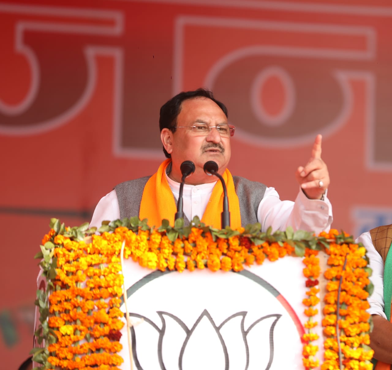 BJP National President Shri J.P. Nadda addressing a public meeting at Rananjay Inter College Play Ground, Gauriganj, Amethi (U.P.)