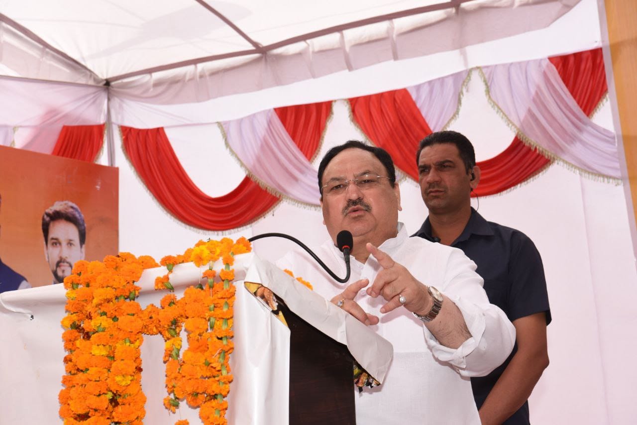 BJP National President Shri J.P. Nadda ji's warm welcome in Jhanduta Vidhansabha (Himachal Pradesh)