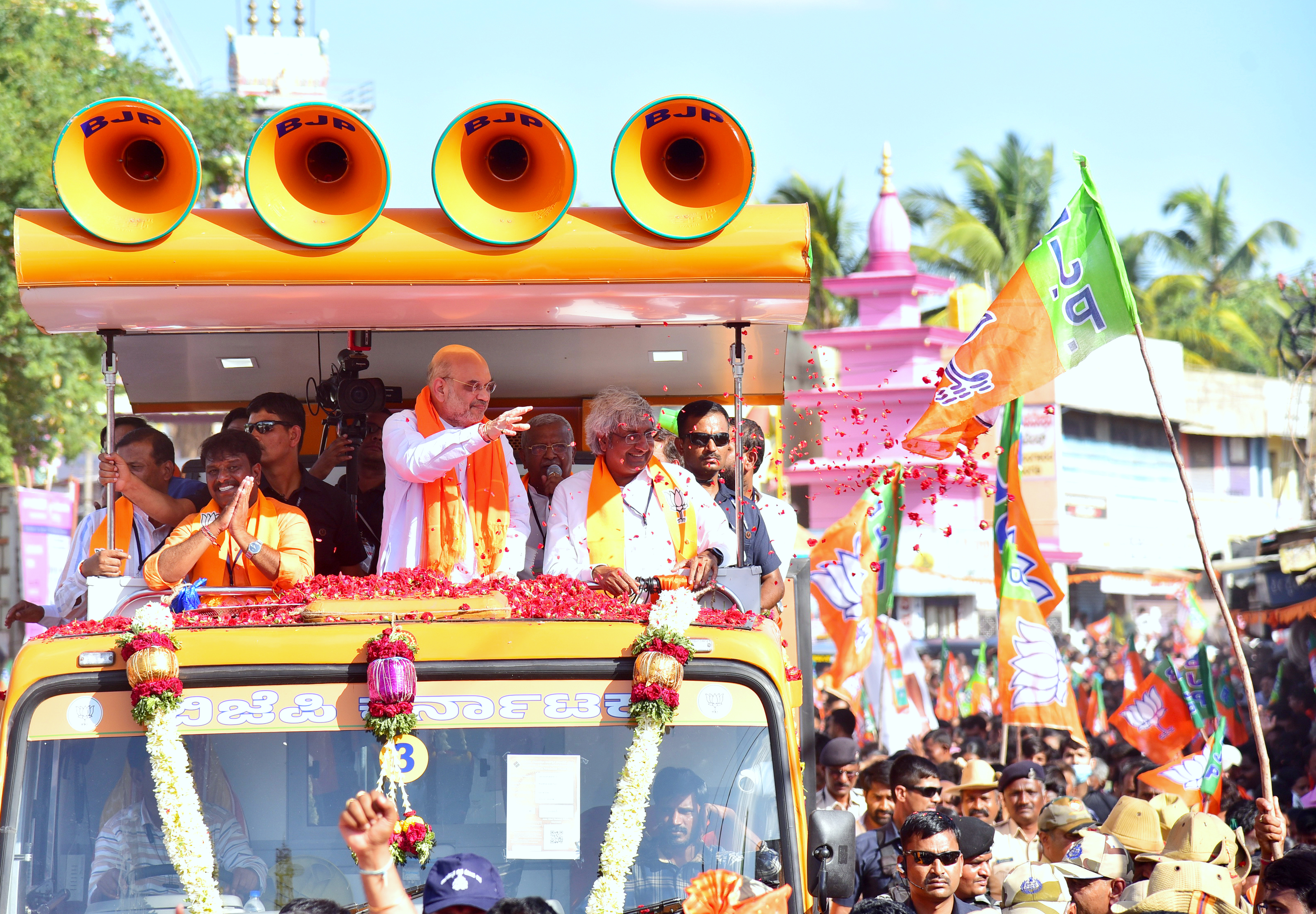 Road Show of Hon'ble Union Home Minister & Minister of Cooperation Shri Amit Shah in Ranibennur (Karnataka)