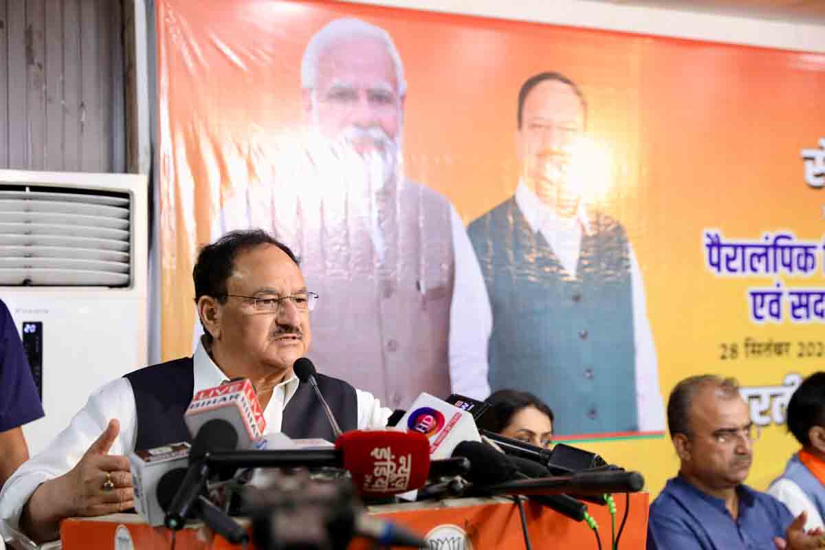 Hon'ble BJP National President Shri J.P. Nadda Honoured Paralympic Players & start BJP Membership Drive Under Sewa Pakhwada at State BJP Office, Patna (Bihar)