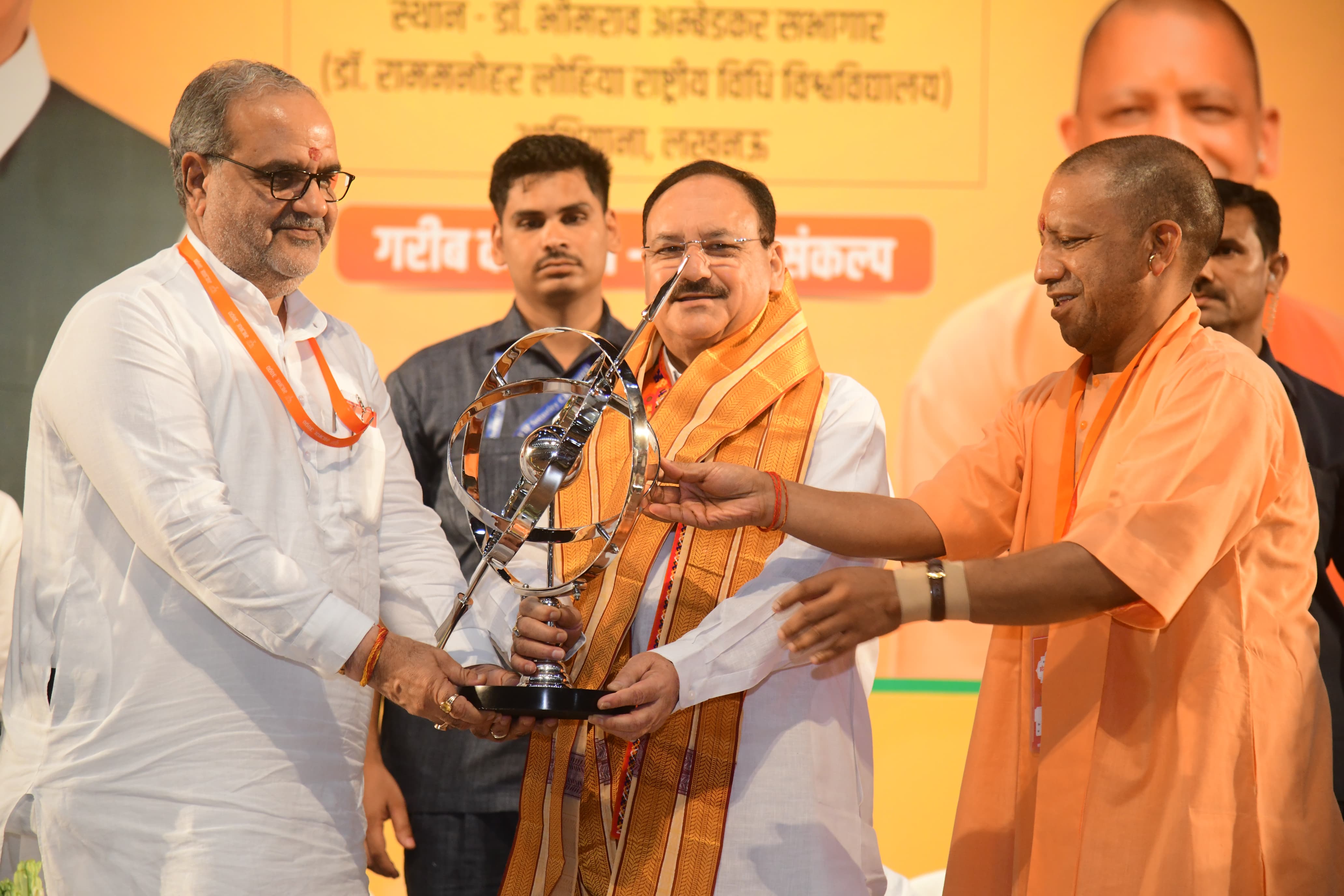 Hon'ble BJP National President Shri J.P. Nadda addressing U.P. BJP State Working Committee Meeting at Dr. Ram Manohar Lohia Law University, Dr B.R. Ambedkar Auditorium, Ashiana Near Kanpur Road, Lucknow