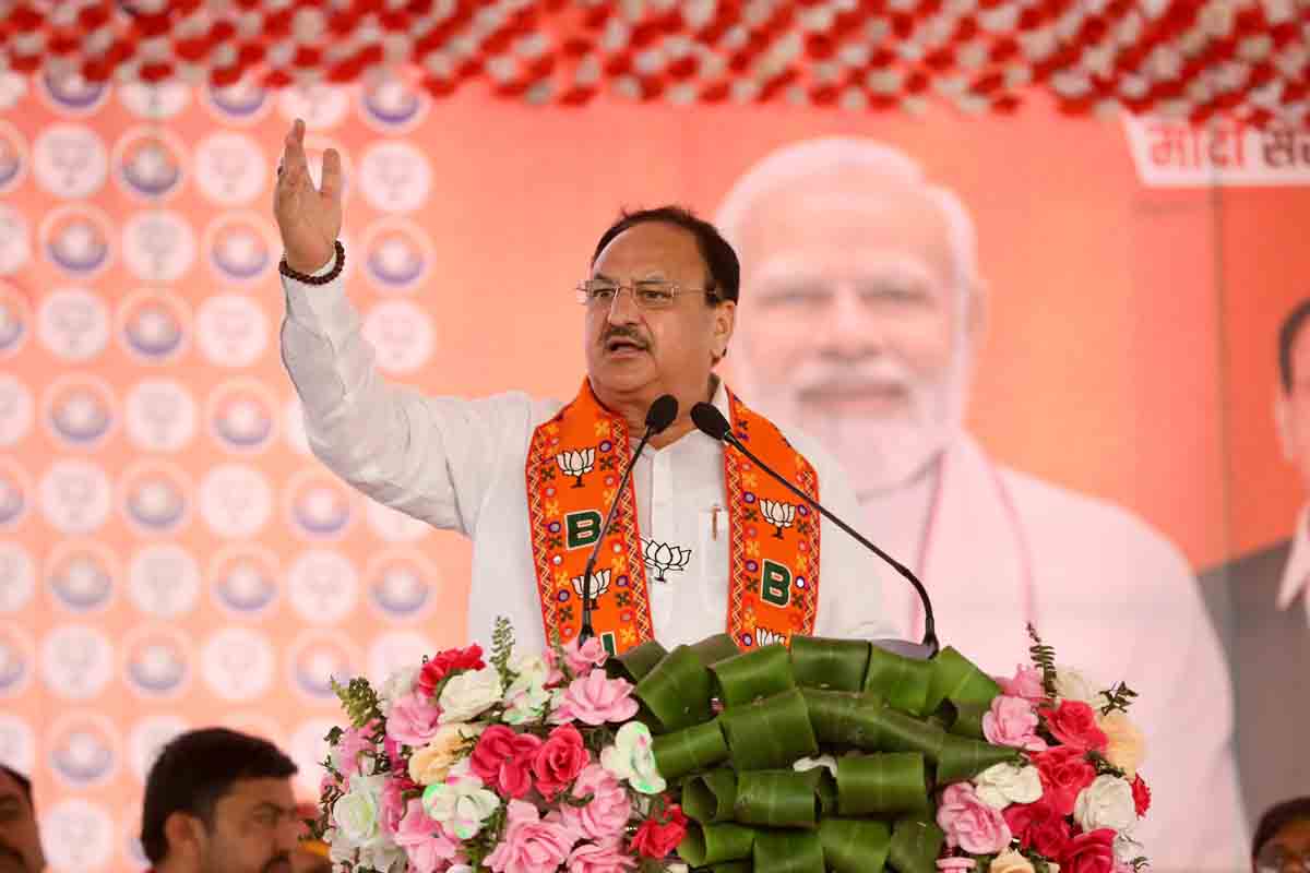 Hon'ble BJP National President Shri J.P. Nadda addressing a public rally at Highmid Ground Sonbhadra (Robertsganj) Uttar Pradesh