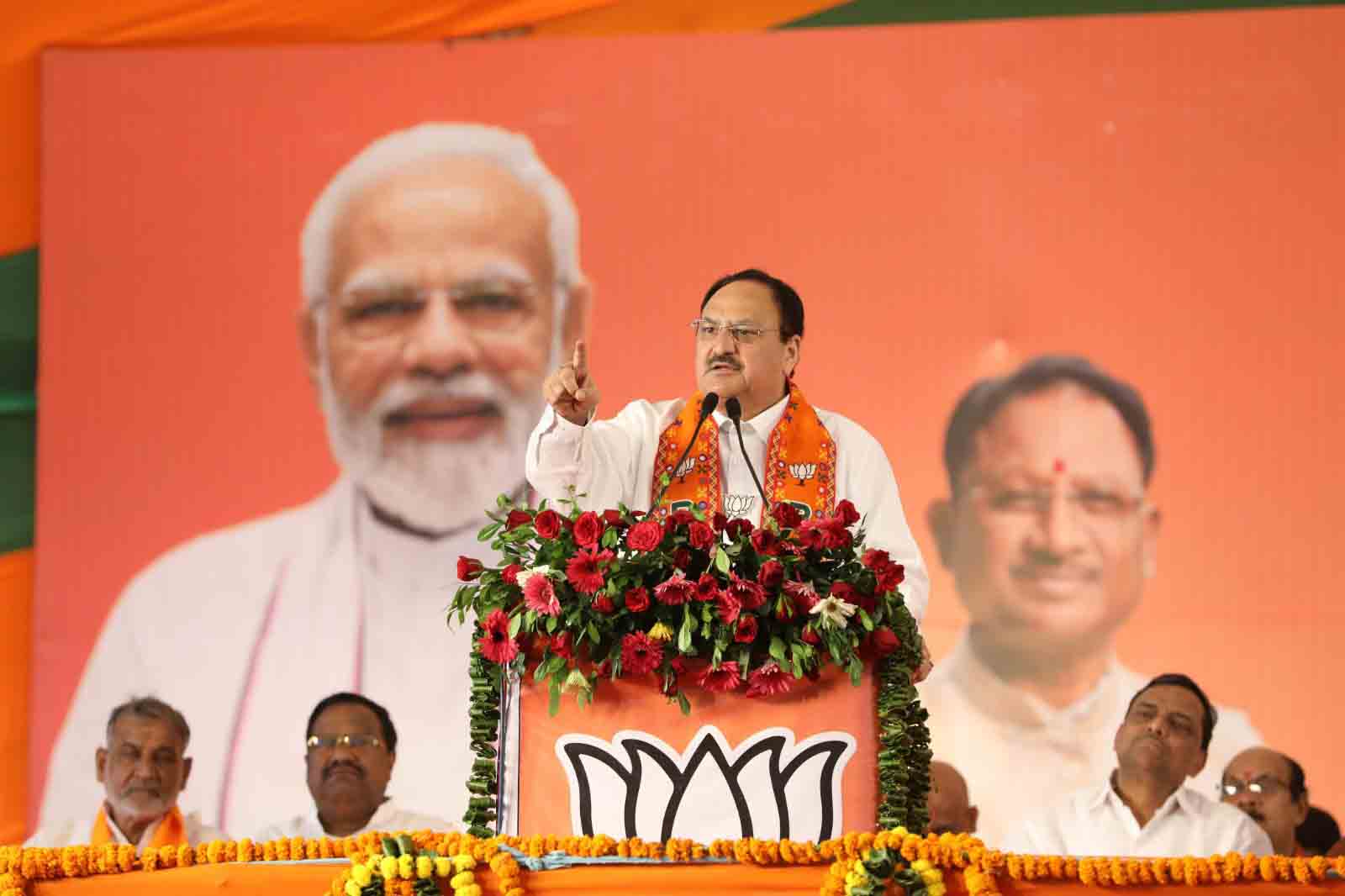 Hon'ble BJP National President Shri J.P. Nadda addressing a public rally at ITI Maidan, Bhilai, Durg (Chhattisgarh)