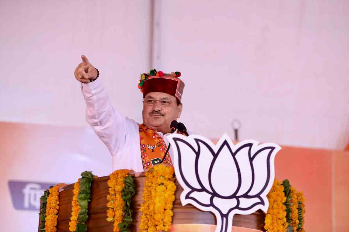 Hon'ble BJP National President Shri J.P. Nadda addressing a public rally at Nankhadi Maidan (Rampur) Himachal Pradesh