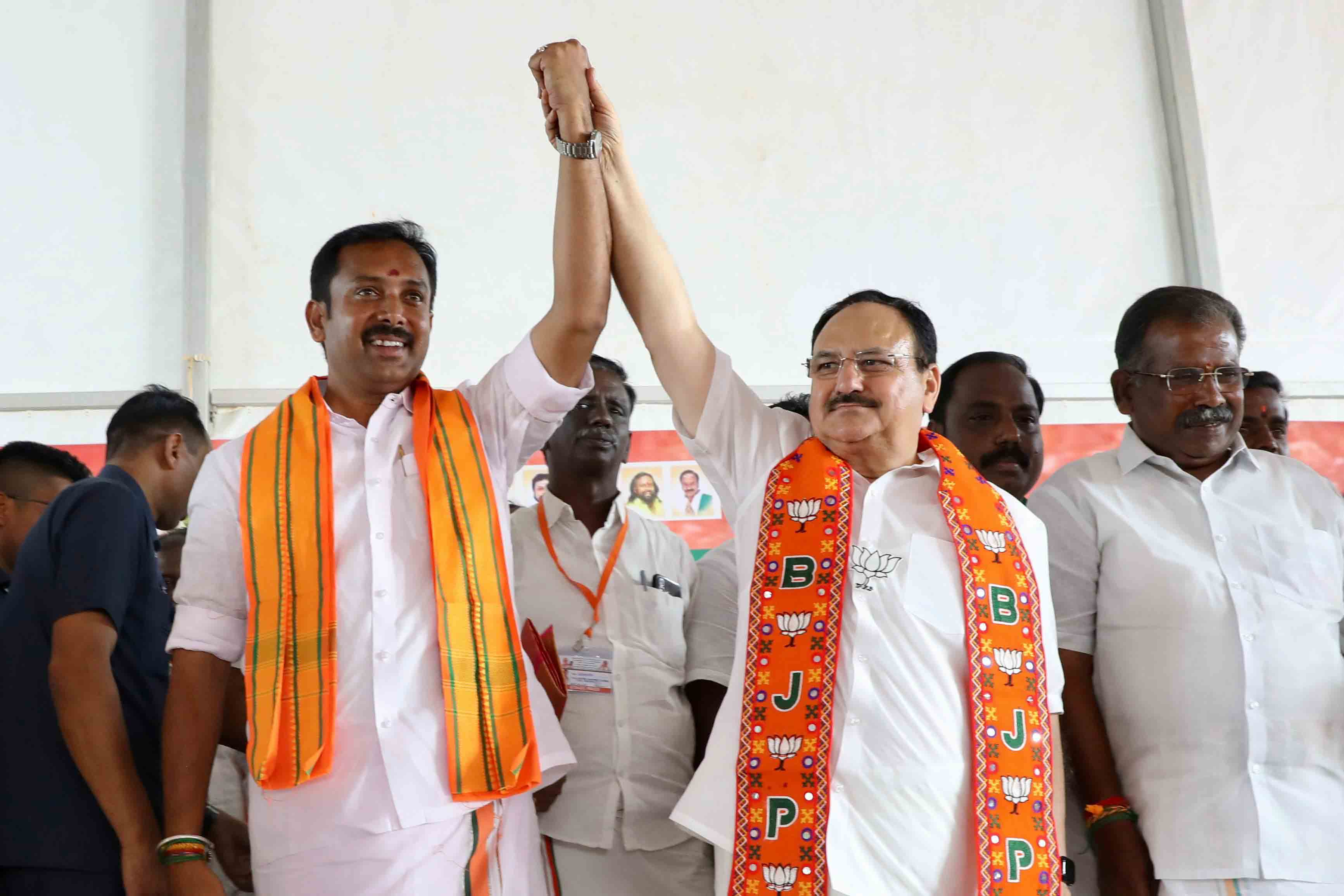 Hon'ble BJP National President Shri J.P. Nadda addressing a public rally at Prem Mahal, Near NH 7, Kovai road, Karur, (Tamil Nadu)