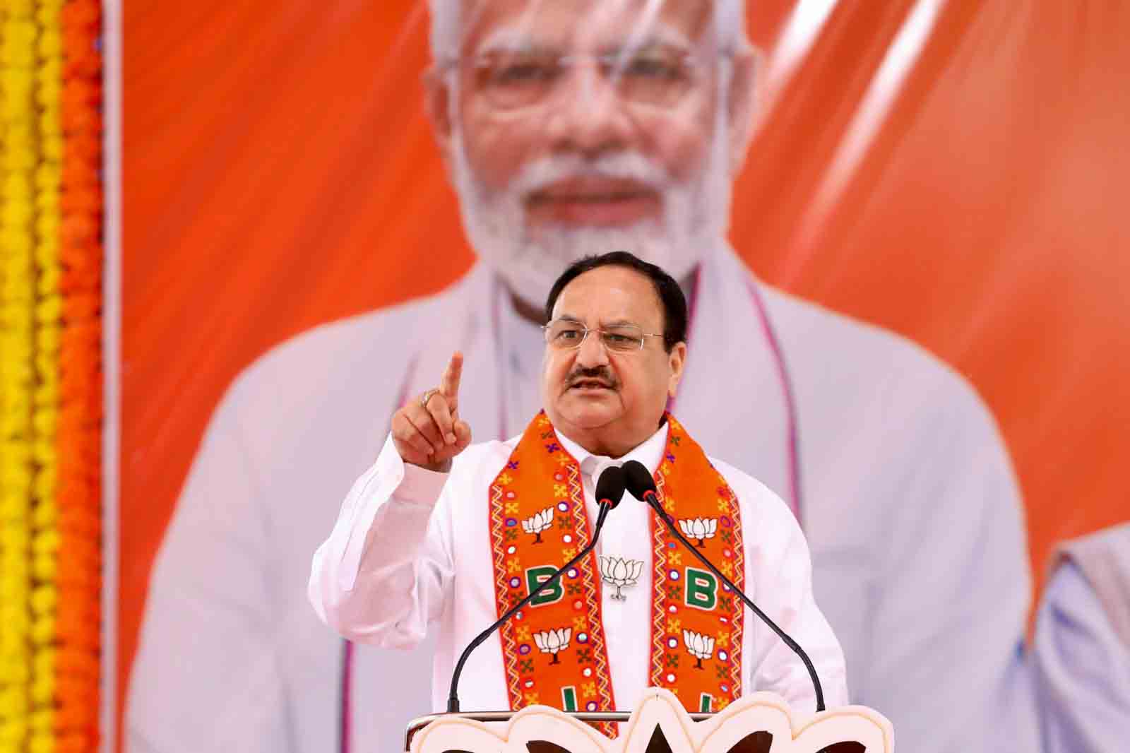 Hon'ble BJP National President Shri J.P. Nadda addressing a public rally at Shasakiya High School Ground, Lormi, Mungeli, Bilaspur (Chhattisgarh)