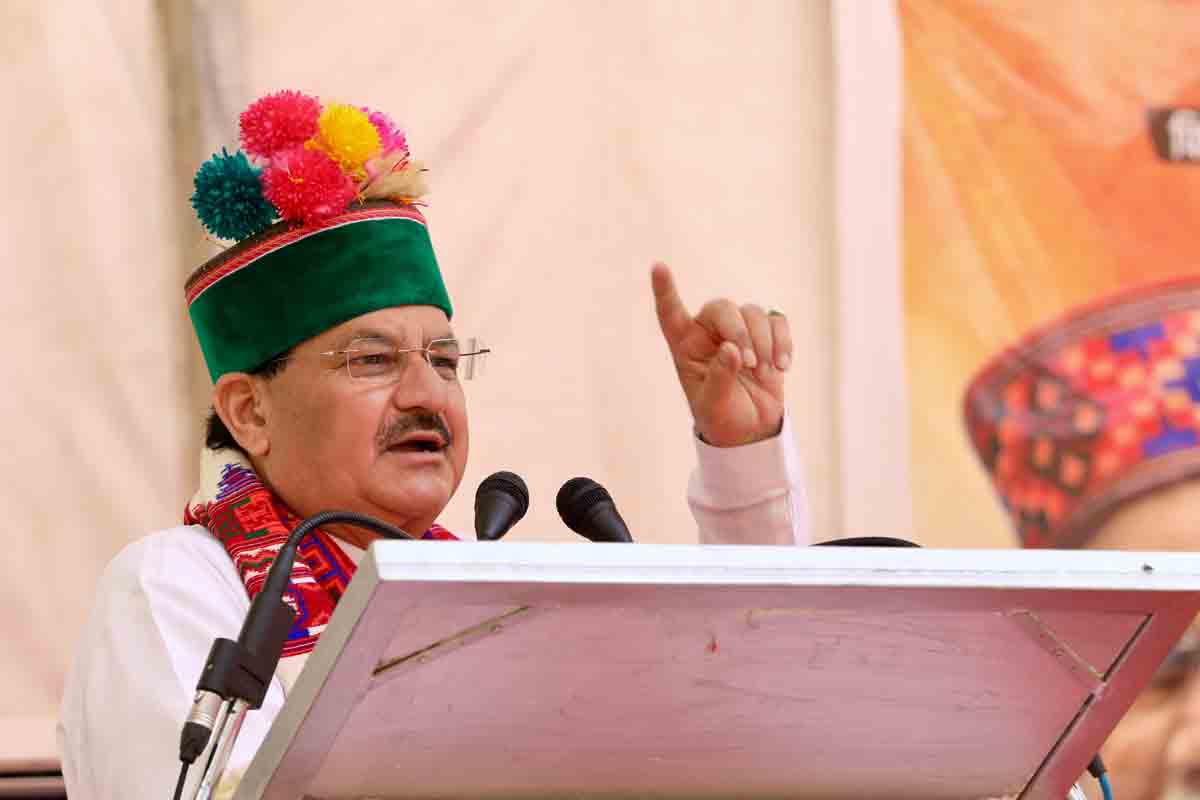 Hon'ble BJP National President Shri J.P. Nadda addressing a public rally at Sholtu Maidan (Kinnaur) Himachal Pradesh