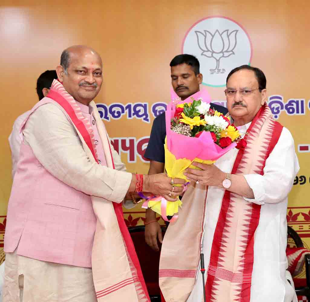 Hon'ble BJP National President Shri J.P. Nadda addressing meeting of MLAs and MPs at State BJP Office, Bhubaneswar (Odisha)