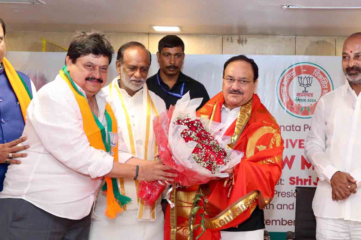 Hon'ble BJP National President Shri J.P. Nadda attended the review meeting of BJP Membership drive campaign 2024 in Hyderabad