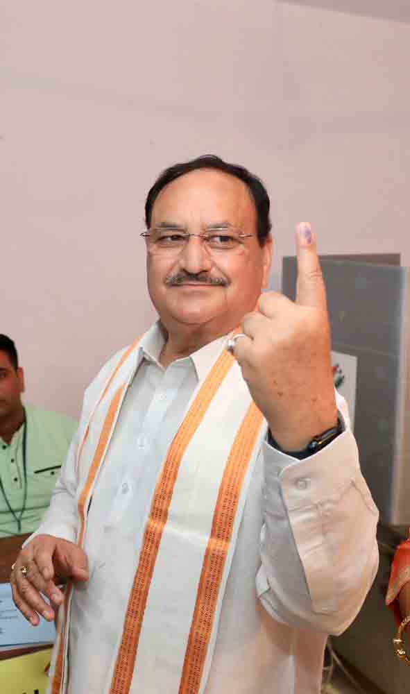 Hon'ble BJP National President Shri J.P. Nadda cast his vote in Lok Sabha Election 2024 in Bilaspur (Himachal Pradesh)