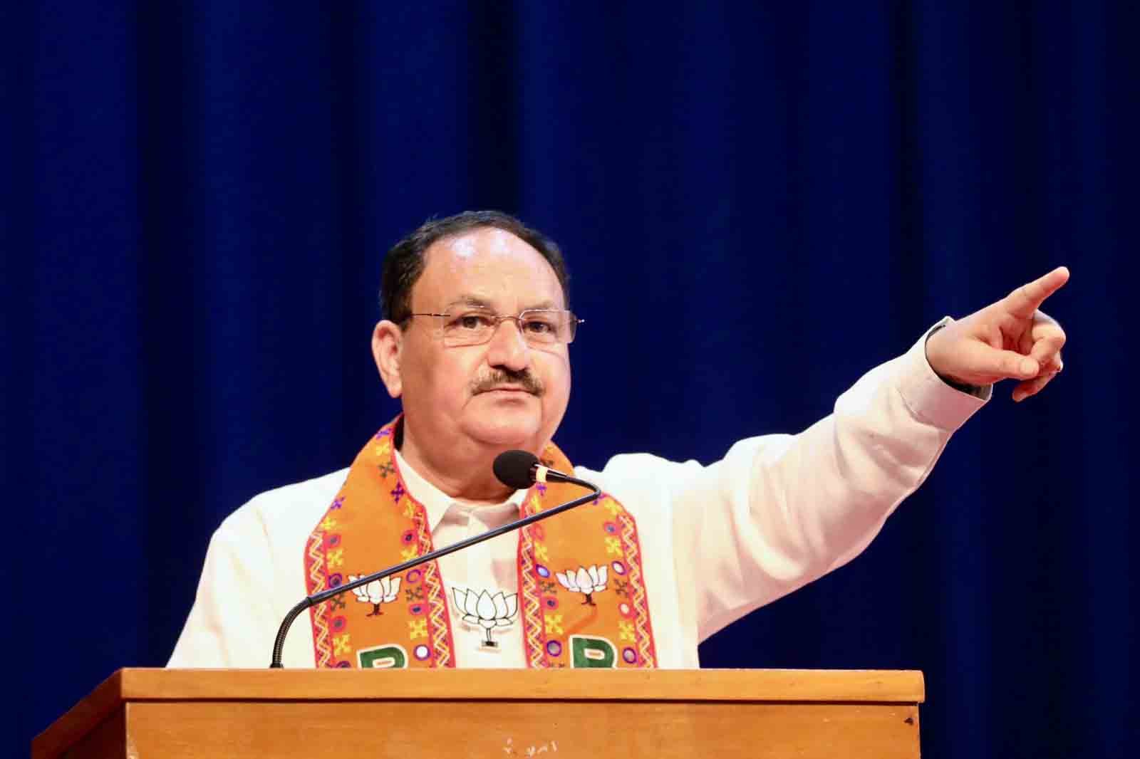 Hon'ble BJP National President Shri J.P. Nadda while addressing Intellectuals meet at Prerana Hall, PESITM College, Sagar Road, Shivmogga (Karnataka)