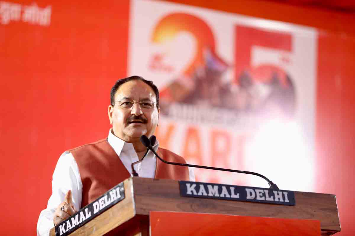 Hon'ble BJP National President Shri J.P. Nadda while addressing "Mashal Rally" on the eve of "Kargil Vijay Diwas" in New Delhi