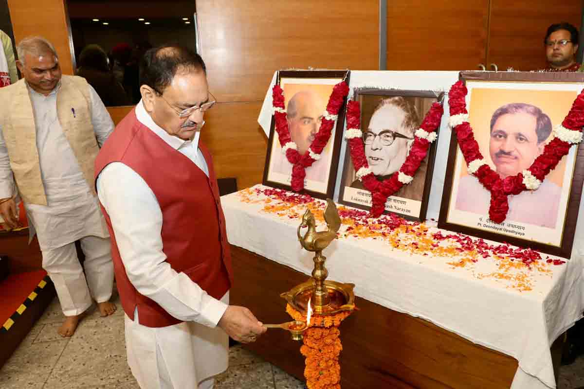 Hon'ble BJP National President Shri J.P. Nadda while addressing an important Event "Dark Days of Democracy" against the Emergency imposed on the country by the Congress Party Govt. in 1975