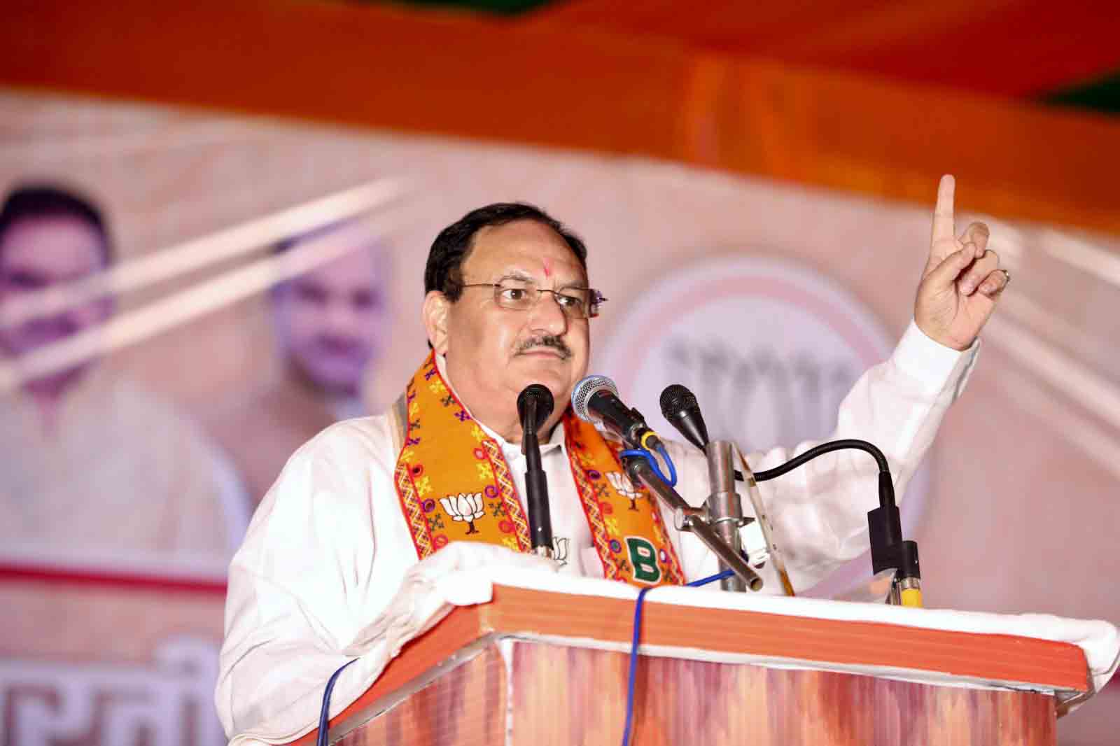 Hon'ble BJP National President Shri J.P. Nadda while addressing public meeting in Sangaria (Rajasthan)