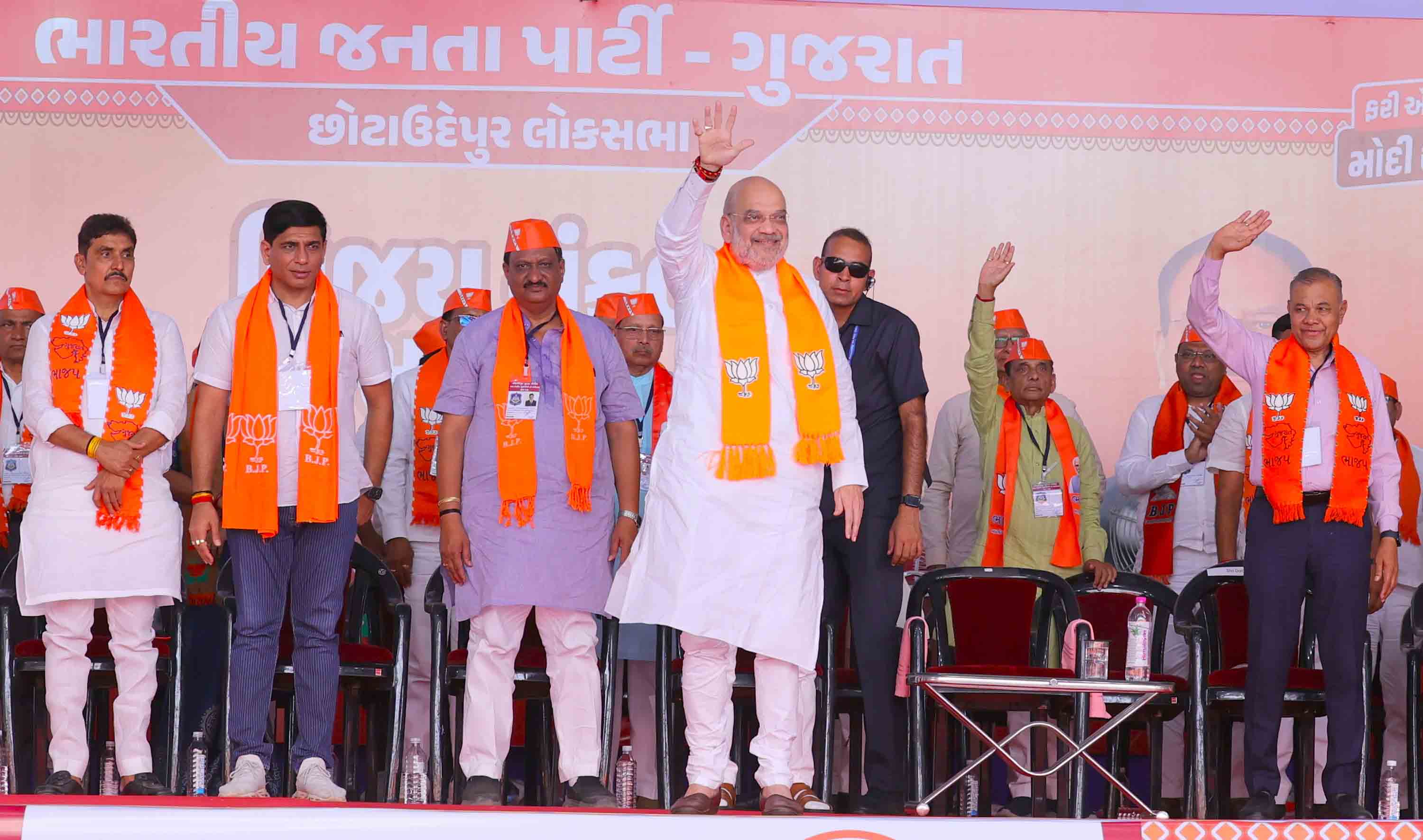 Hon'ble Union Home Minister & Minister of Cooperation Shri Amit Shah addressing a public rally in Bodeli (Chhota Udaipur) Gujarat