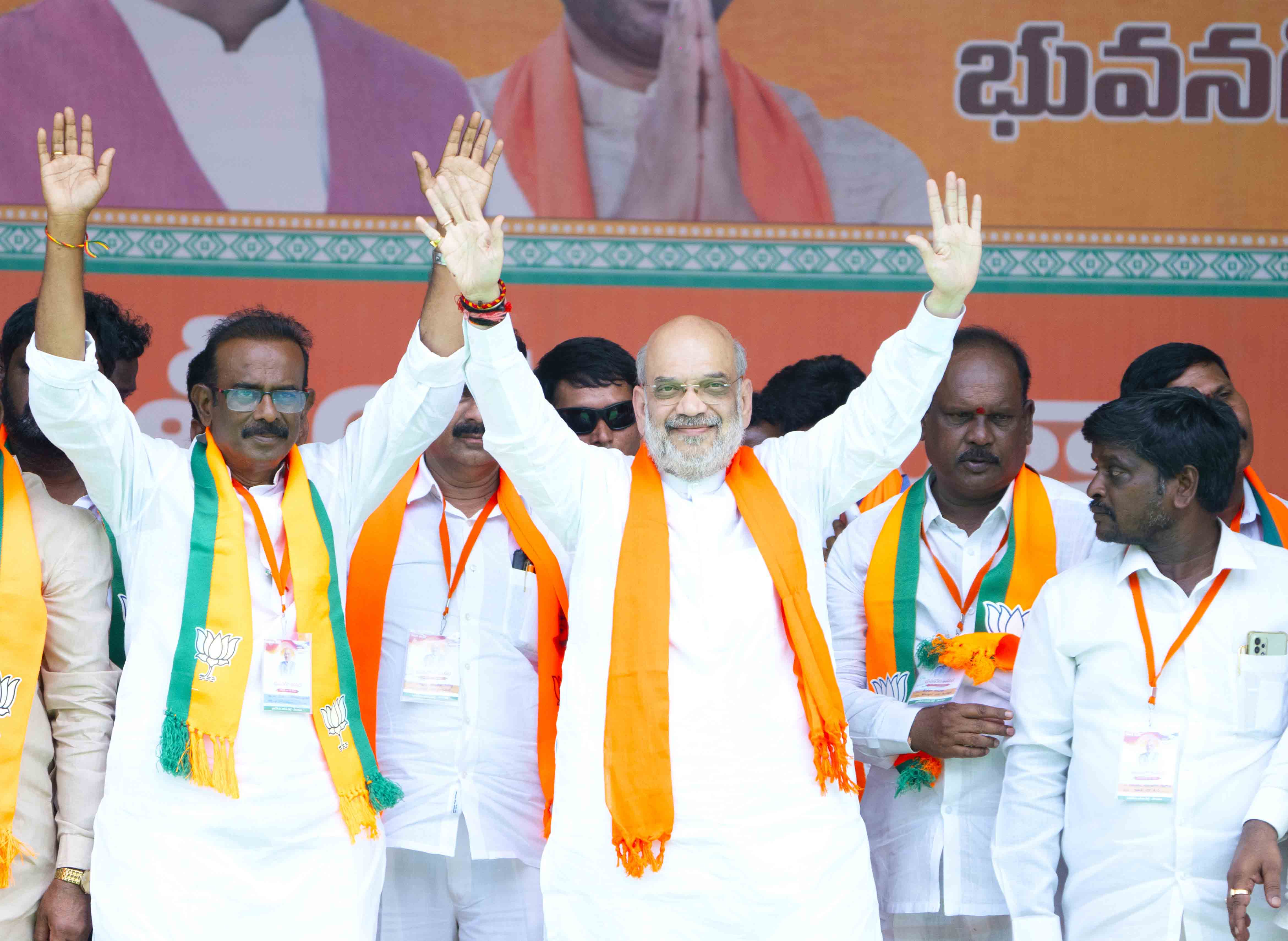 Hon'ble Union Home Minister & Minister of Cooperation Shri Amit Shah while addressing a public rally in Bhongir (Telangana )