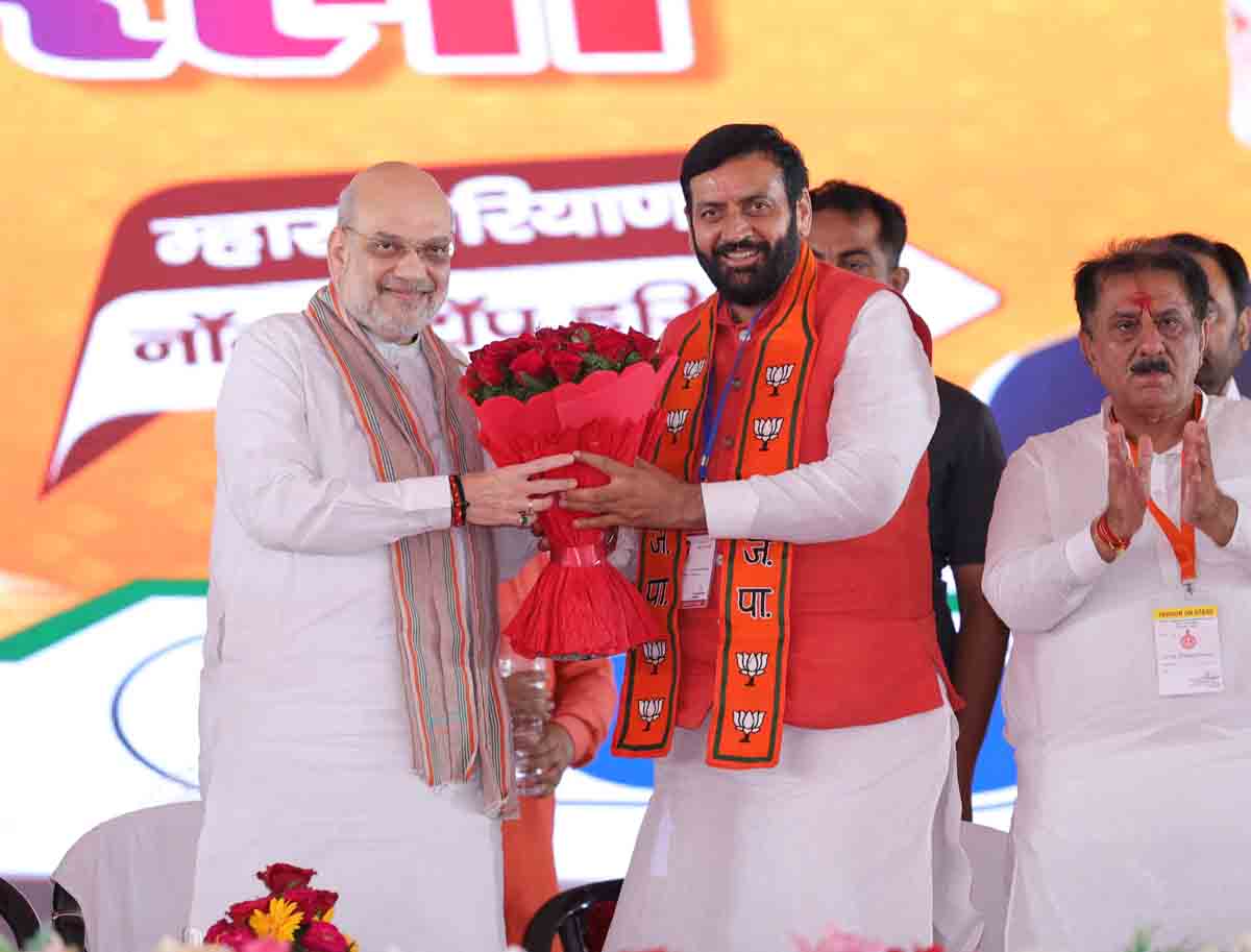 Hon'ble Union Home Minister and Minister of Cooperation Shri Amit Shah while addressing public rallies in Haryana