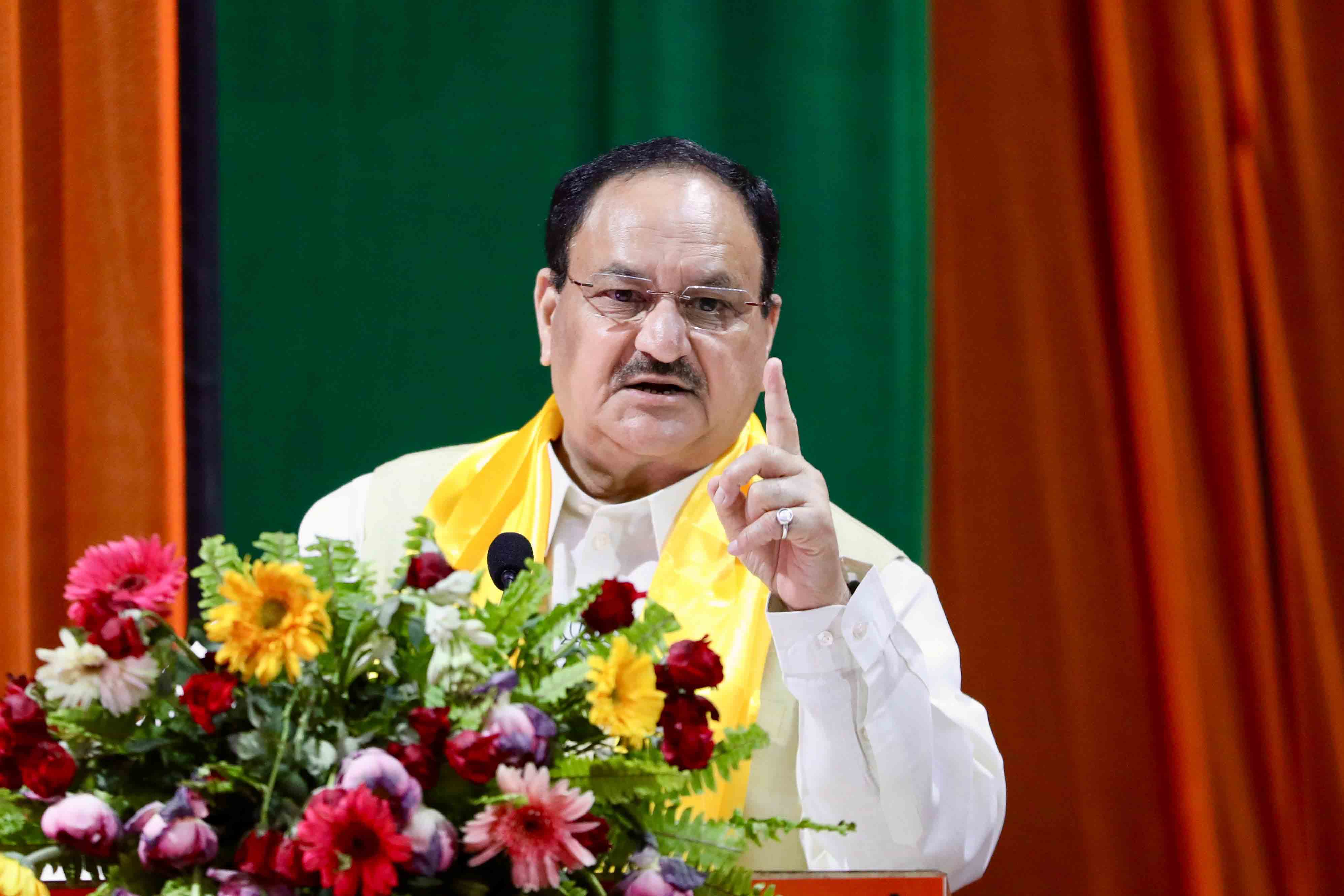 Hon’ble BJP National President Shri J.P. Nadda while launching BJP’s Sankalp Patra for Sikkim Assembly Elections in Gangtok (Sikkim)