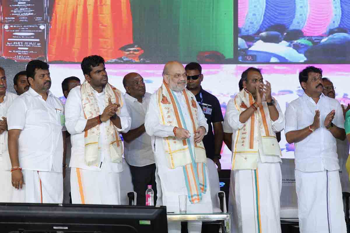 Hon’ble Union Home Minister & Minister of Cooperation Shri Amit Shah at the inauguration of District BJP offices of Coimbatore, Thiruvannamalai & Ramanathapuram (Tamil Nadu)