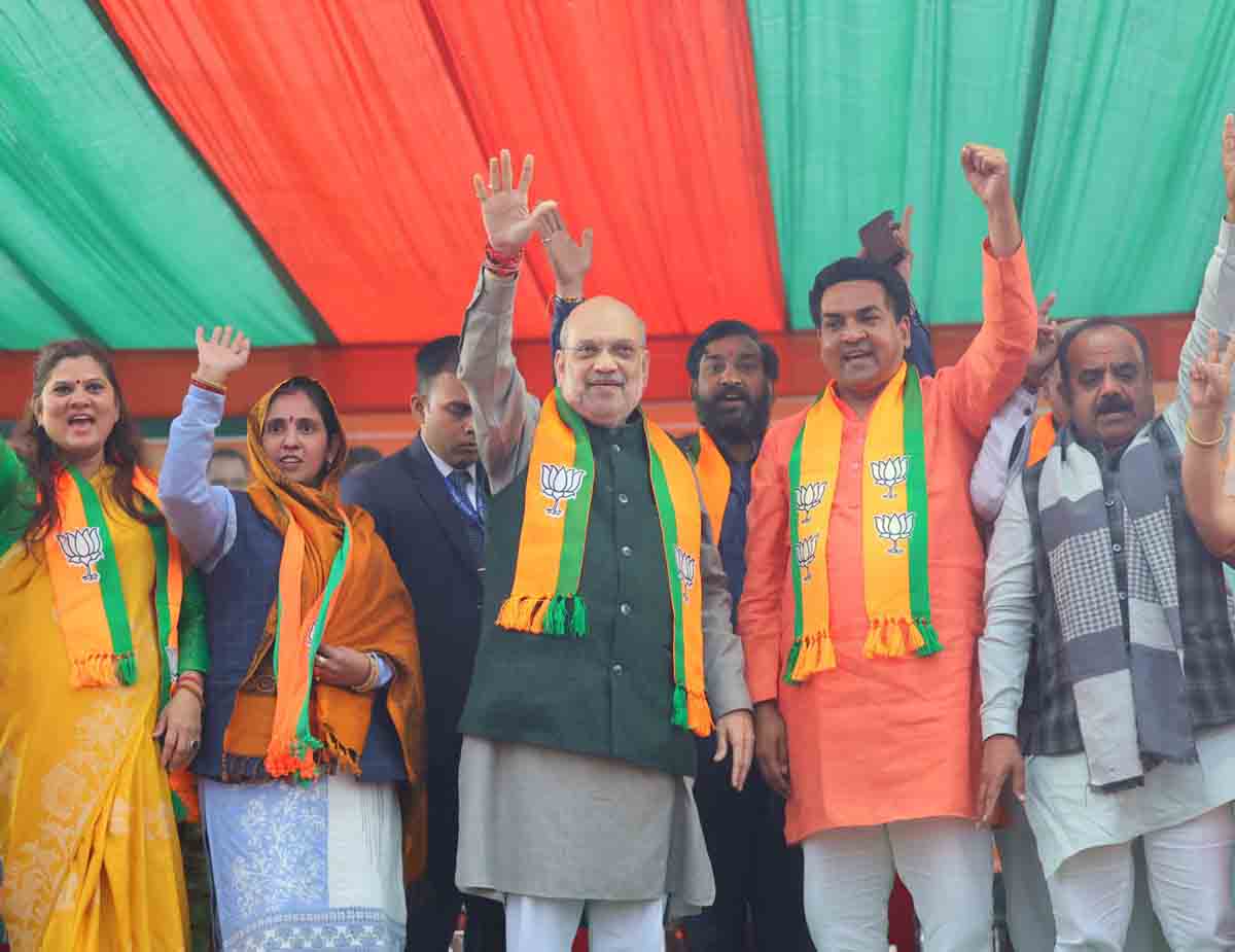 Hon’ble Union Home Minister and Minister of Cooperation Shri Amit Shah while addressing public rallies at Mustafabad and Karawal Nagar (Delhi)