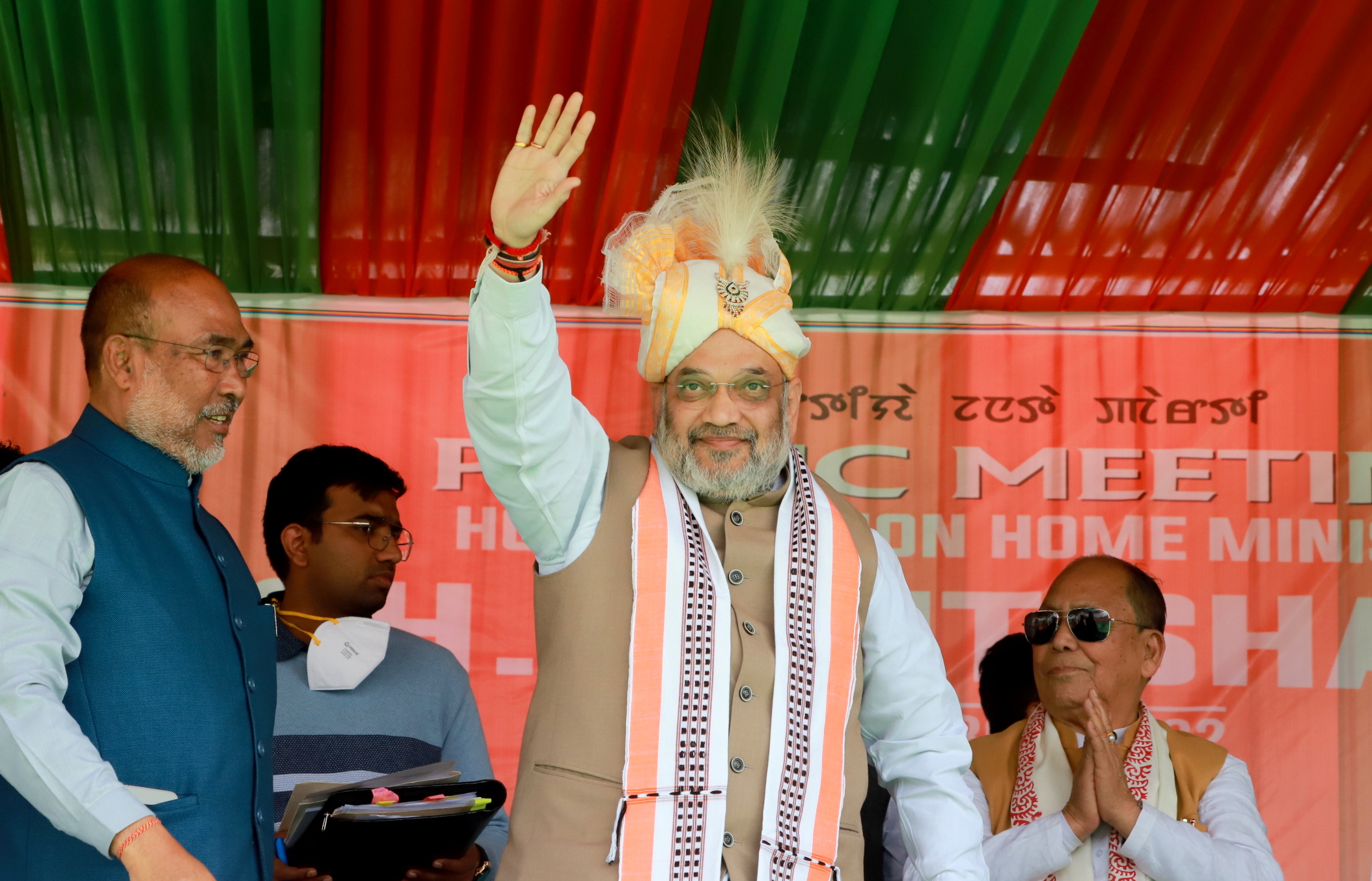 Hon'ble Union Home Minister & Minister of Cooperation Shri Amit Shah while addressing a public meeting in Thoubal (Manipur)