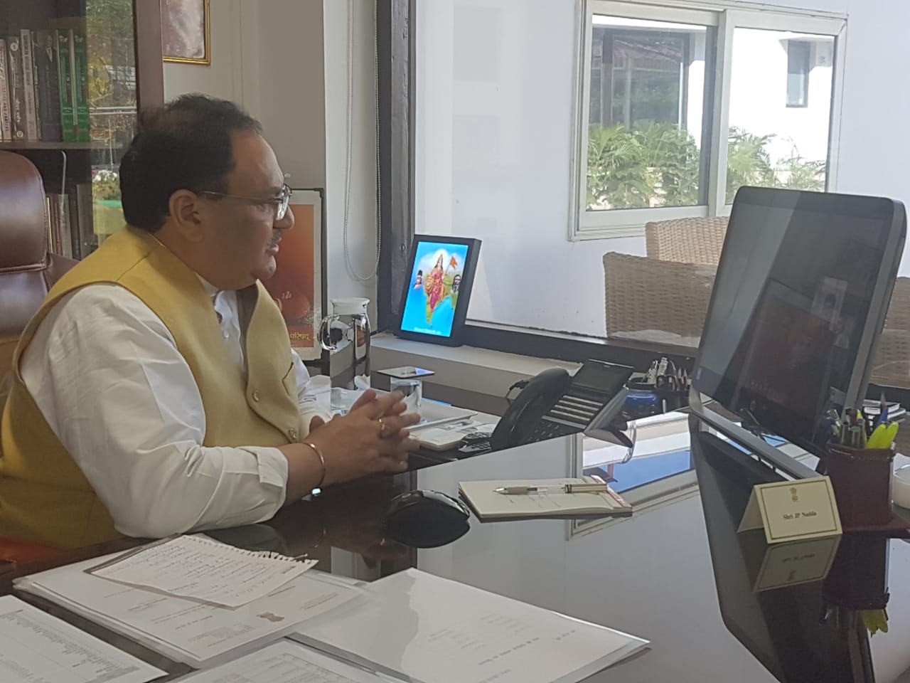 Photographs : BJP National President Shri Jagat Prakash Nadda Ji interacting with BJP State presidents, MPs, MLAs, District President and State office bearers of Odisha, Kerala, Jharkhand, Himachal Pradesh and Uttarakhand via Video Conferencing